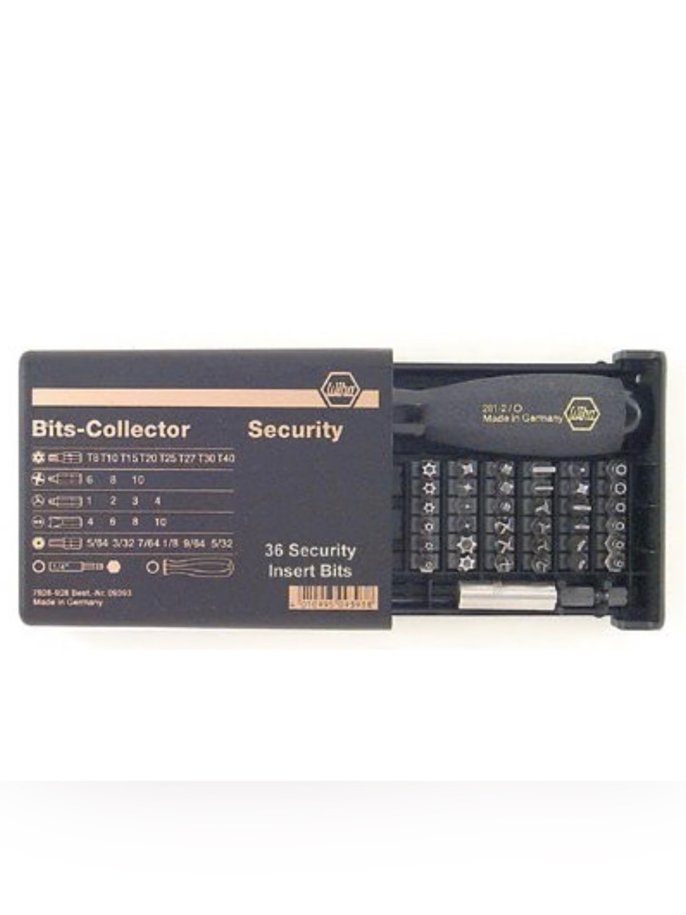 Wiha 71990 Security Bits Collector Set (39-Piece) with Case & Handle